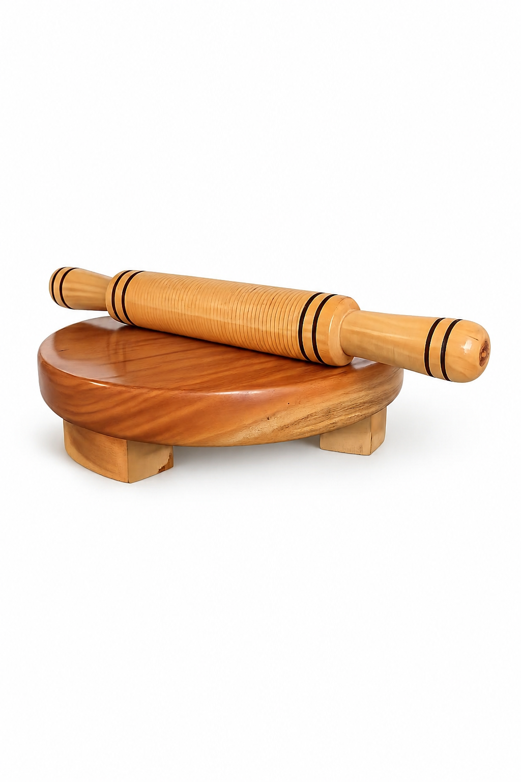 Wooden Roti Board and Rolling Pin Set