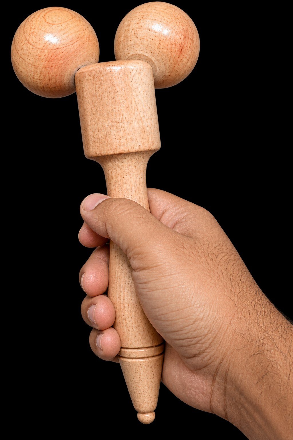 কাঠের ডাবল বল ম্যাসাজার | Wooden Double Ball Massager - Image 2