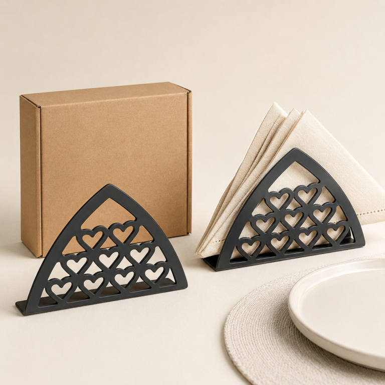 কালো হার্ট ডিজাইন ন্যাপকিন হোল্ডার | Black Heart Napkin Holder