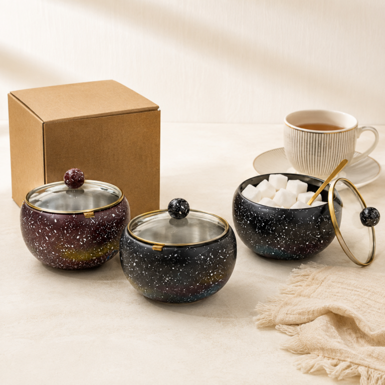 ঢাকনাযুক্ত সুগার বোল | Speckled Sugar Bowl