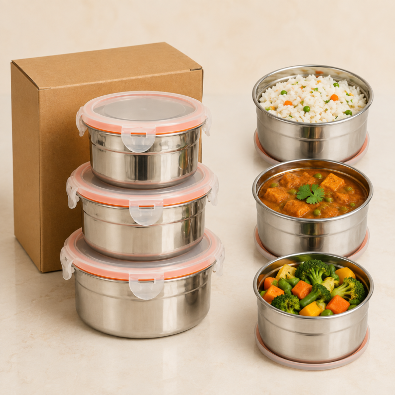 ঢাকনাসহ ফুড কনটেইনার ৩টির সেট | Food Container Set