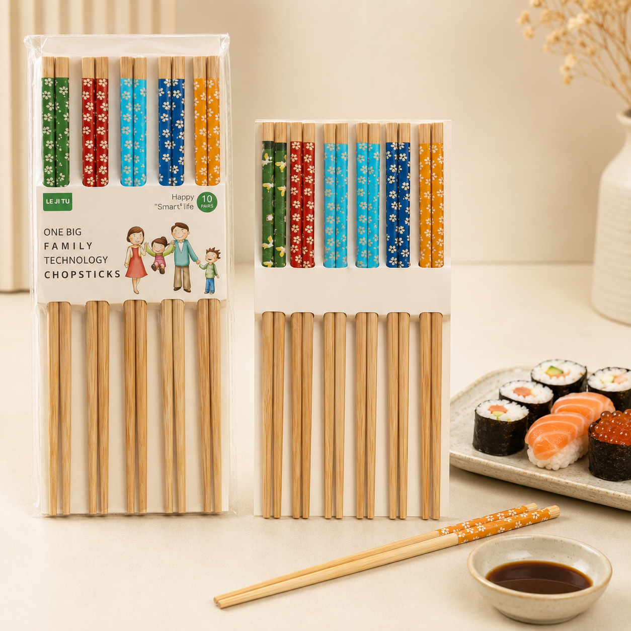 ফুলের নকশার চপস্টিক প্যাক | Floral Chopsticks