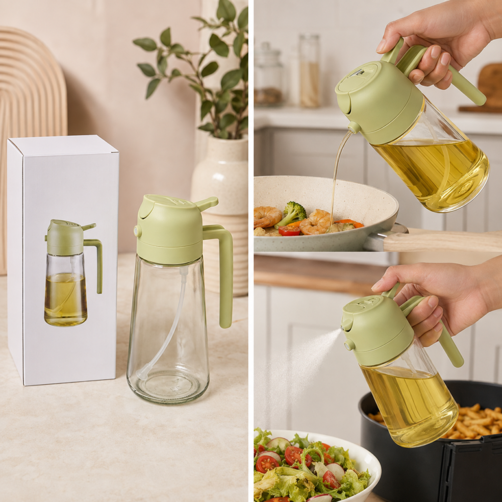 2-in-1 Multifunctional Oil Pot & Sprayer 470ml