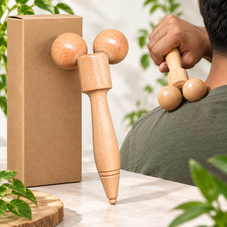 কাঠের ডাবল বল ম্যাসাজার | Wooden Double Ball Massager